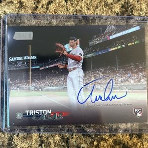 Triston Casas topps stadium club autographed rookie card.